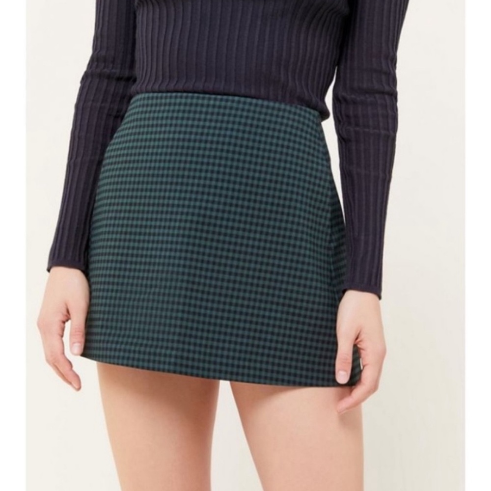 Urban Outfitters Green Gingham Mini Skirt - M